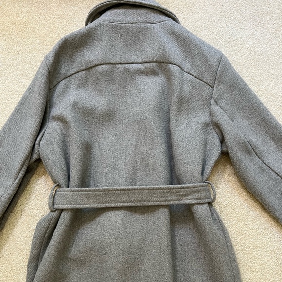 Topshop longline belted utility coat in gray size US 4 - Picture 11 of 12